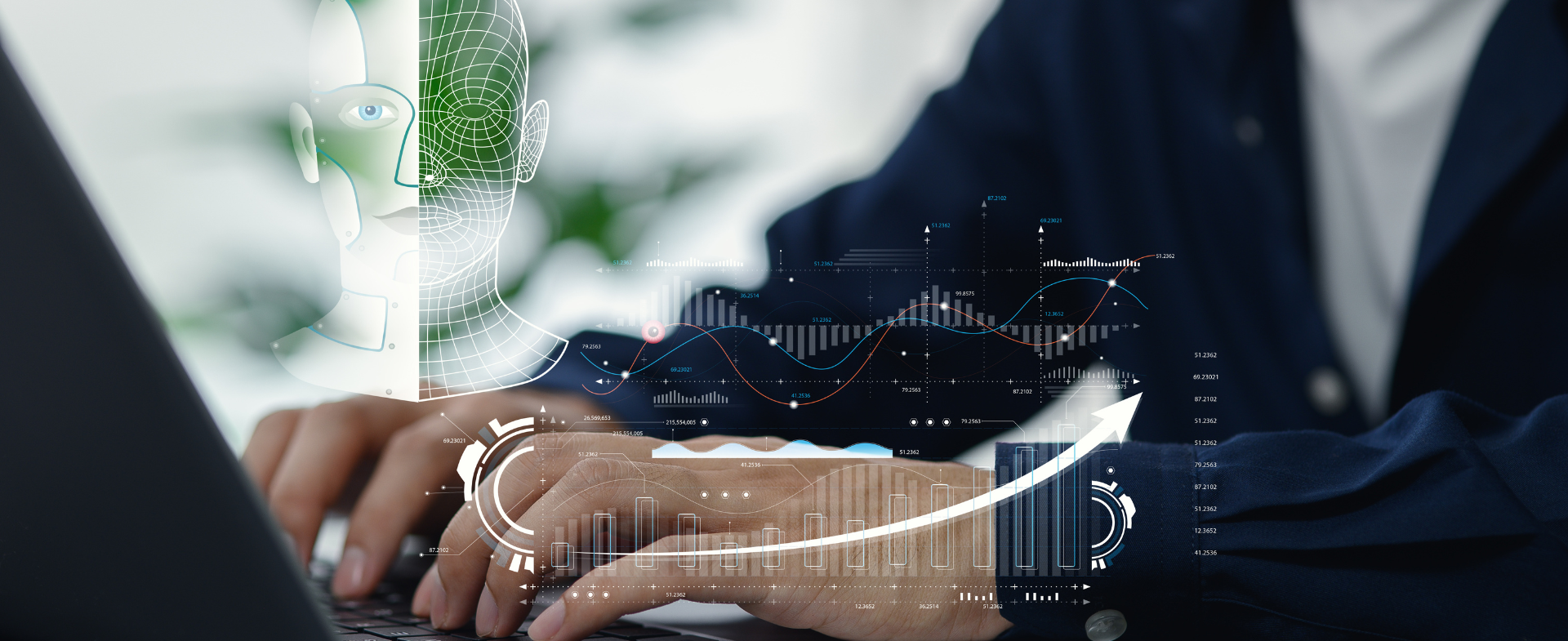 Small business owner using simple AI tools